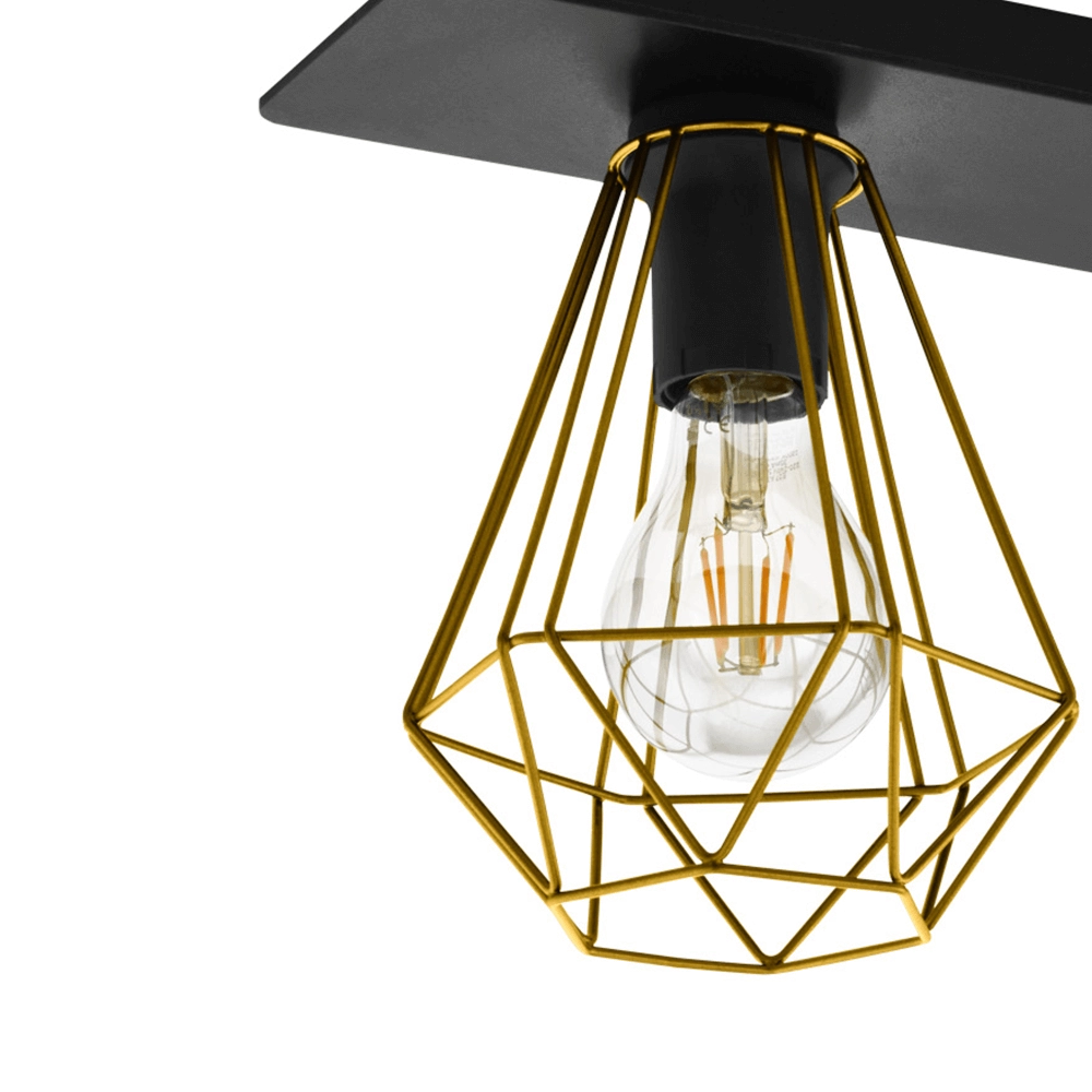 Plafondlamp Tarbes 2 zwart met goud Eglo 9002759436551