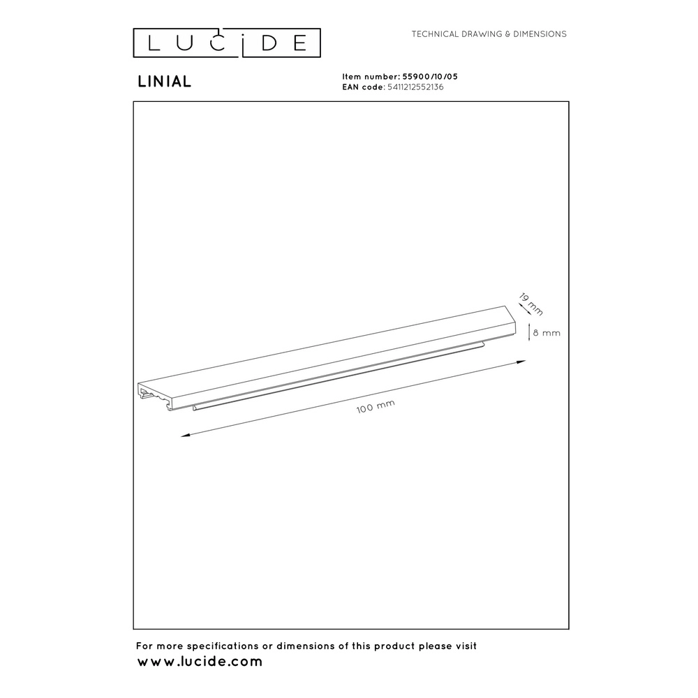 Rail afdekking 1-fase Linial champagne Premium by Lucide 5411212552136