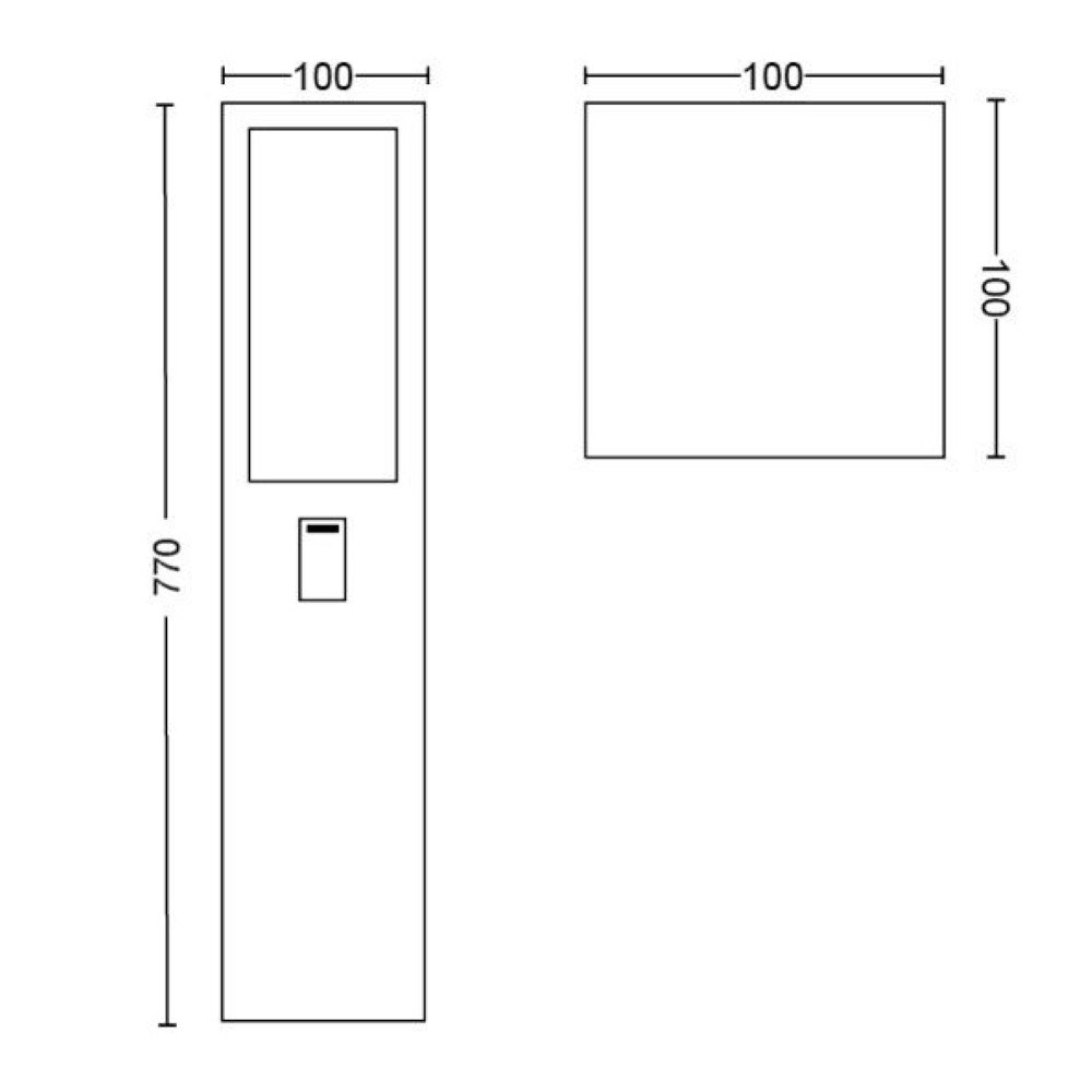 Sokkel Buitenlamp Hue Impress 230volt - 77cm - zwart Philips 8718696170519