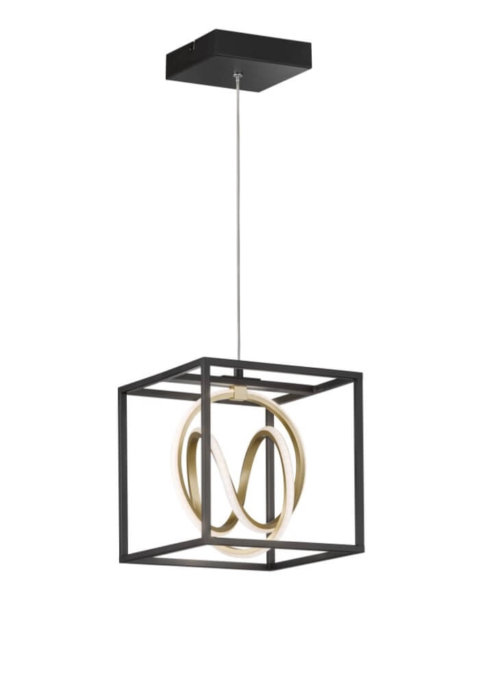 Zwarte hanglamp Gisi met goud