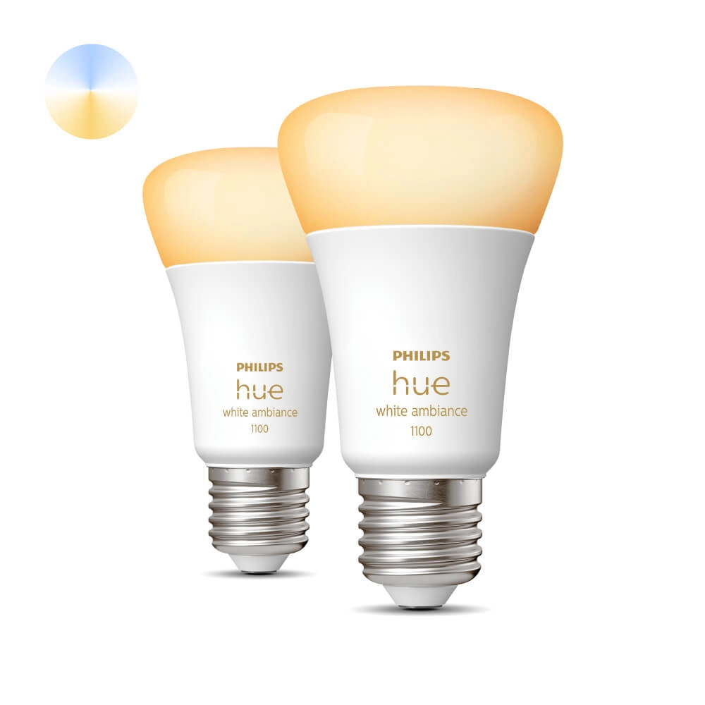 Hue - E27 - 11W - White Ambiance set van 2