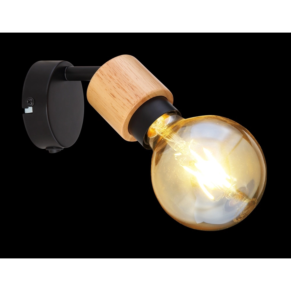 Wandlamp Jorna zwart met hout Globo 9007371414277