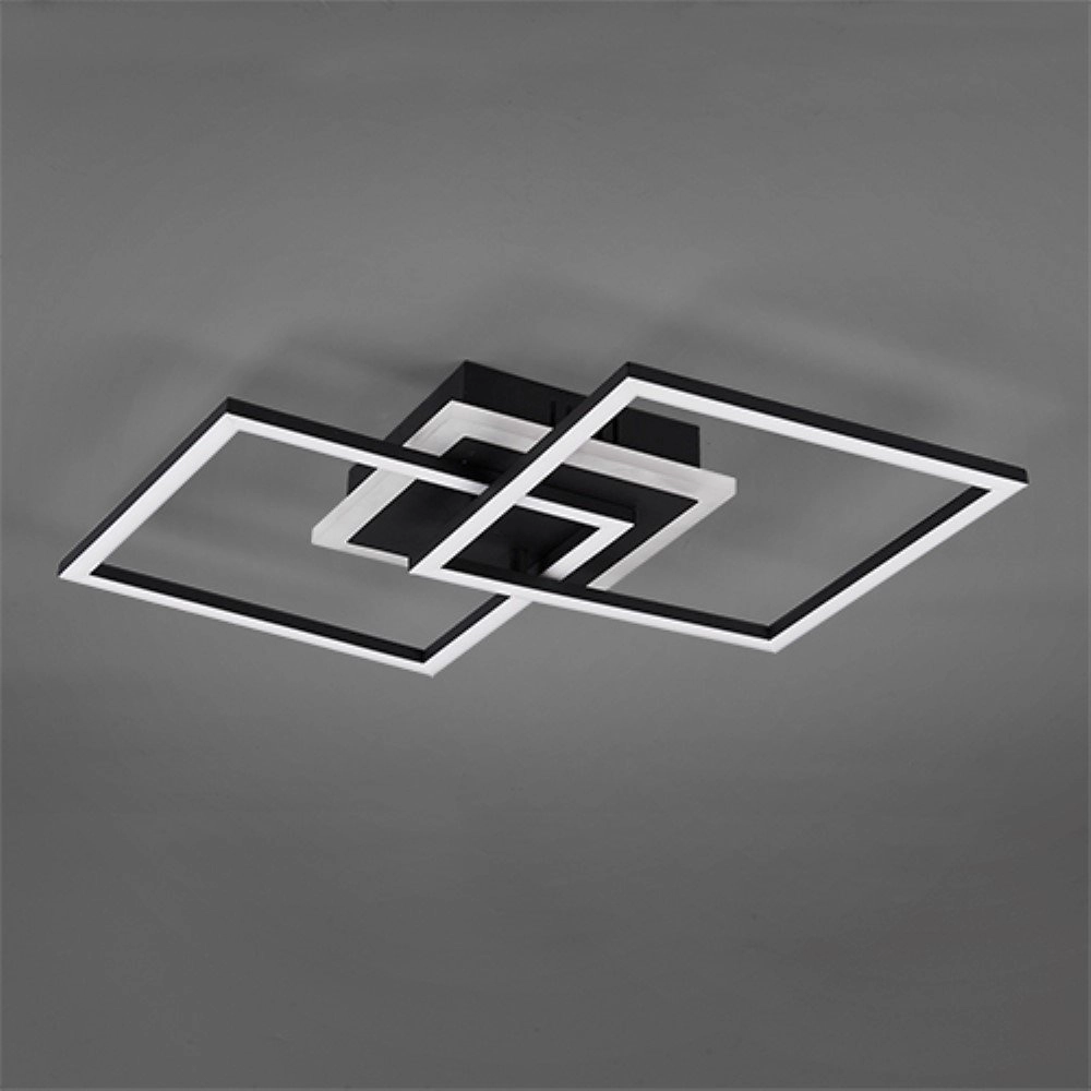 Vierkante plafondlamp Venida 57cm zwart Trio 4017807445084