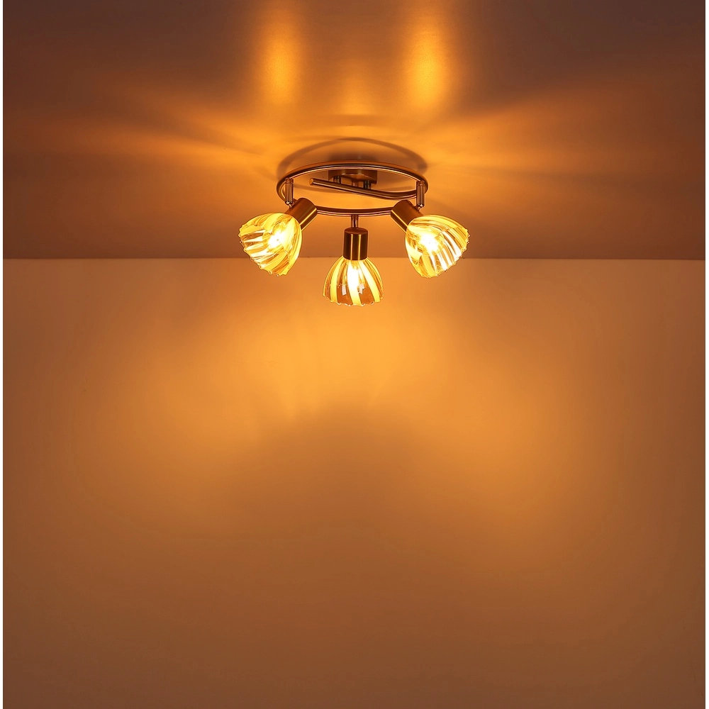 Plafondlamp 3-lichts Zachery goud Globo 9007371528509