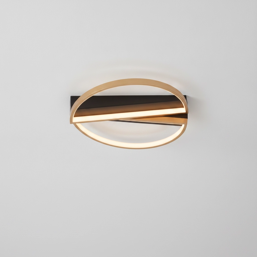 Design plafondlamp Elize zwart met goud Ø 43,2cm