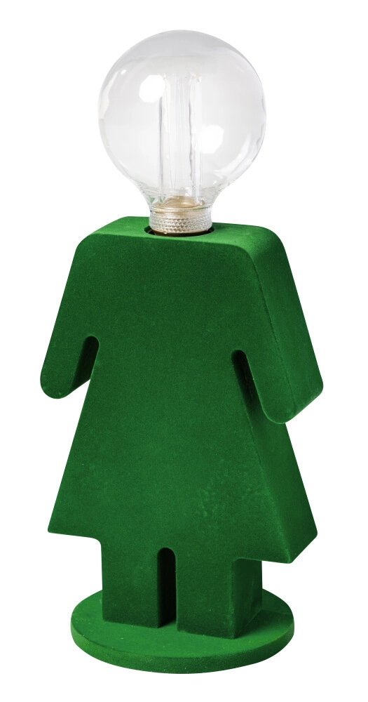 Houten tafellamp Eve Velvet groen