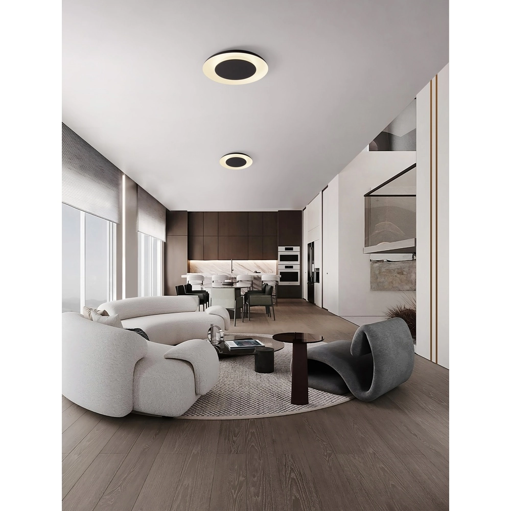 Design plafondlamp Epos Ø 60cm zwart met wit Lyora 5212017463197