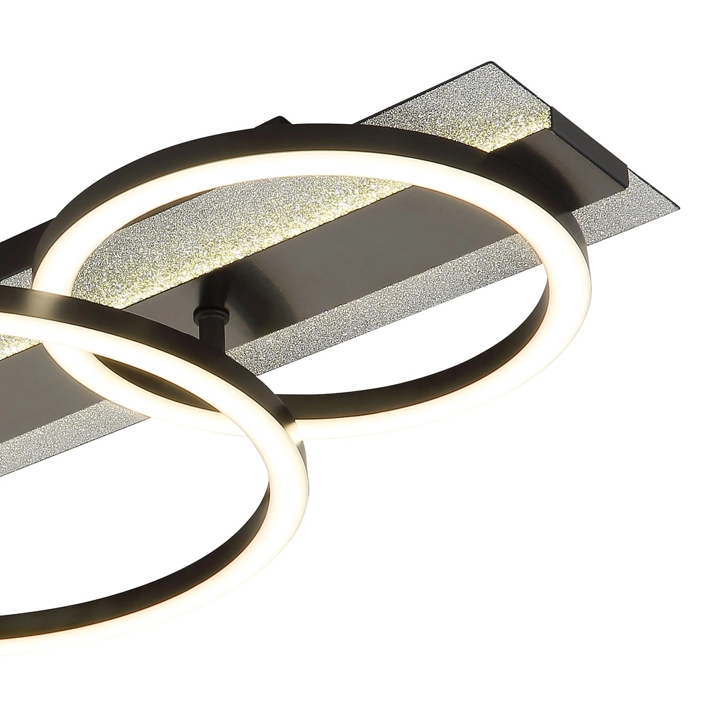 Zwarte plafondlamp Norberto 3 ringen recht Globo 9007371569830