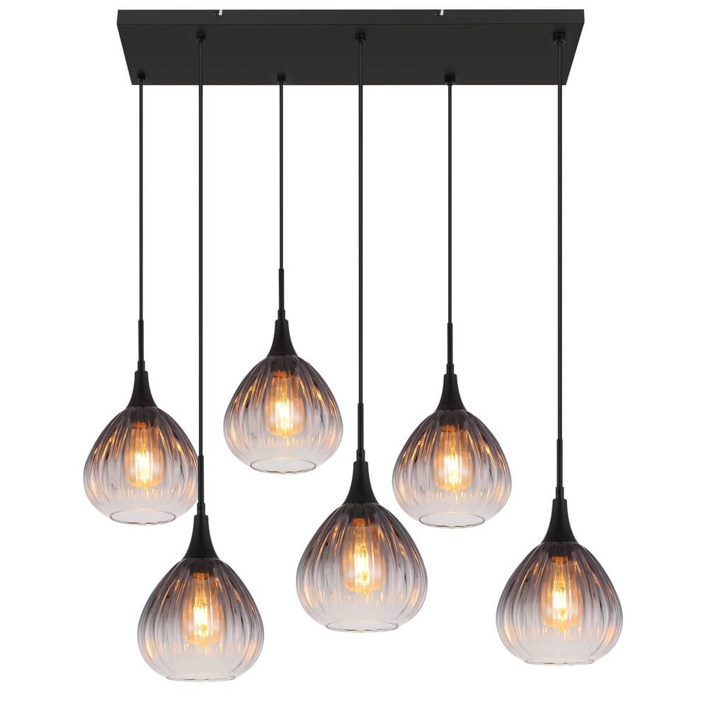 Zwarte hanglamp Olsen 6-lichts Globo 9007371447817