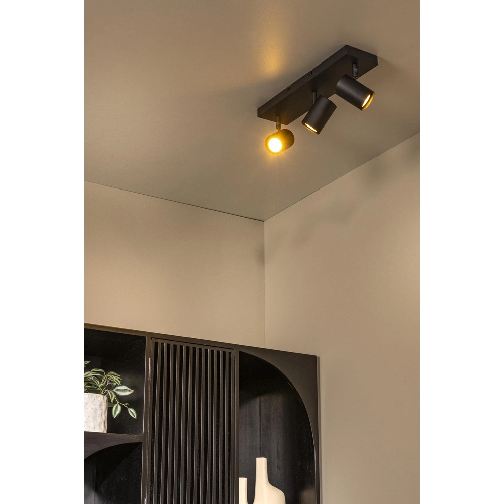 Plafondlamp Amigo 3-lichts zwart Lucide 5411212531025