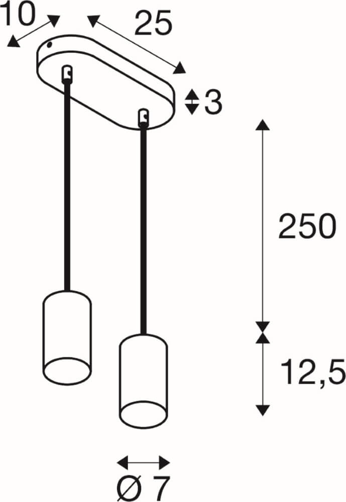 Pendel hanglamp Asto Tube wit 2x GU10 SLV 4024163266062