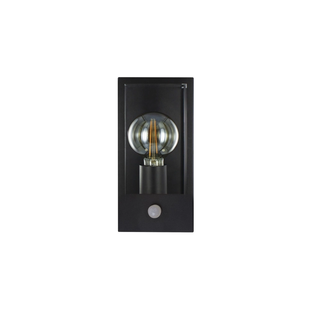 Zwarte buitenlamp Prato E27 - glas - met bewegingssensor Lyora 5055788268772