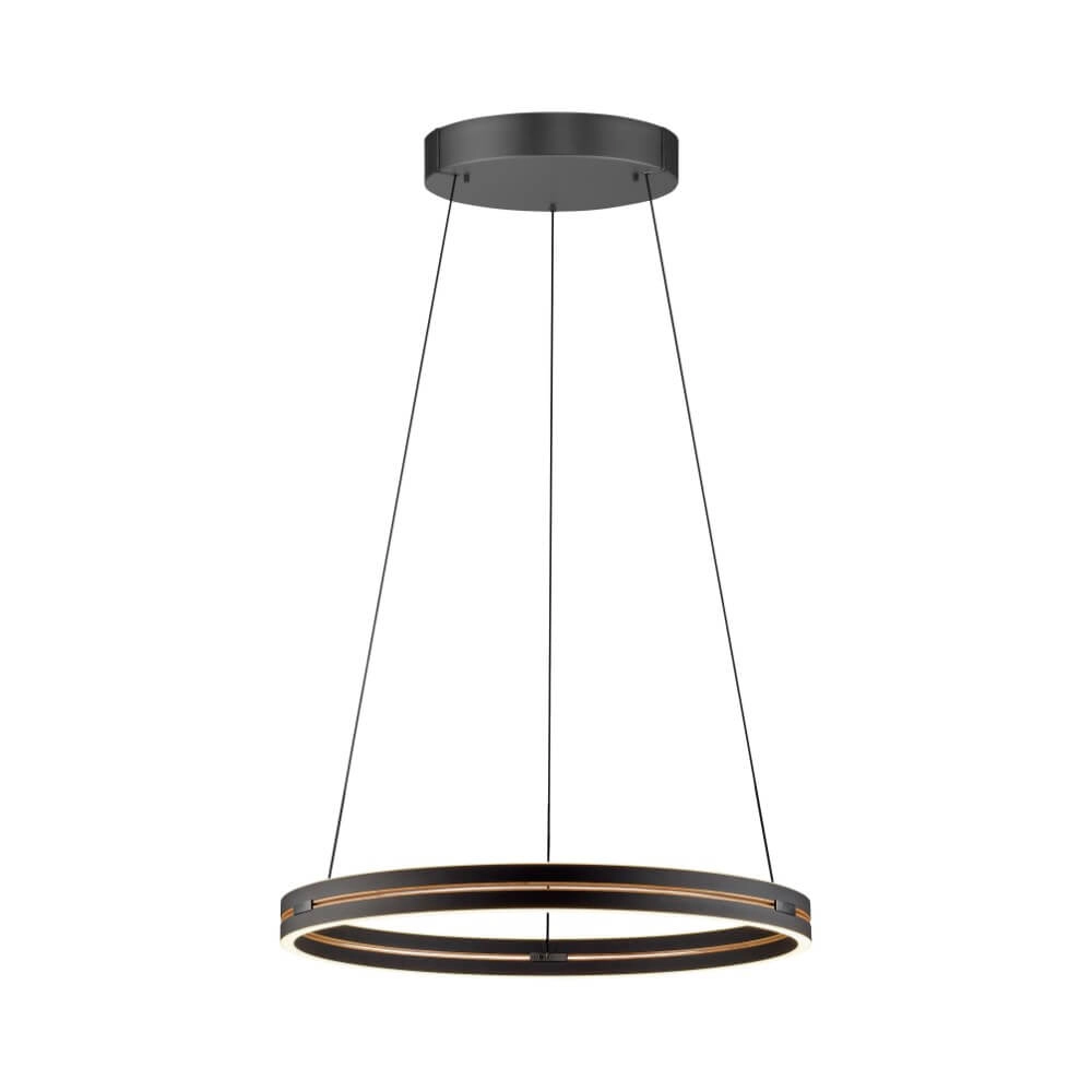 Strakke hanglamp Pure E-Loop zwart Ø 70cm
