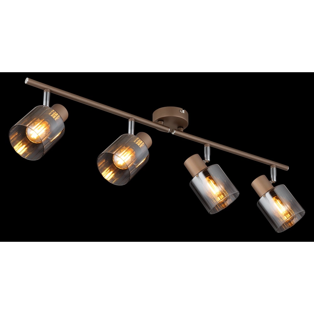 Plafondlamp Walton 4-lichts koffie bruin Globo 9007371580187