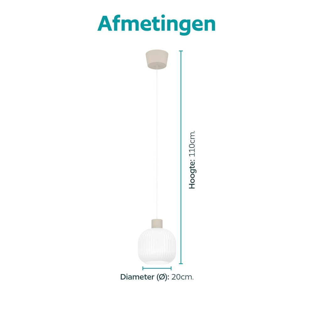 Design hanglamp Dasmina zand bruin met wit Ø 20cm Eglo 9008606406265