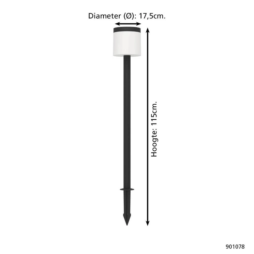 Solar lamp Pantete rond Ø 17,5 x 115cm Eglo 9008606298051