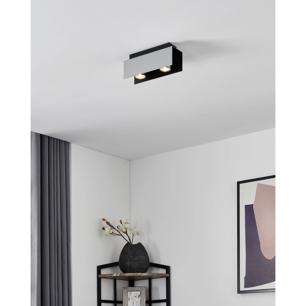 Plafondlamp Viserba 2-lichts wit en zwart Eglo 9002759973957