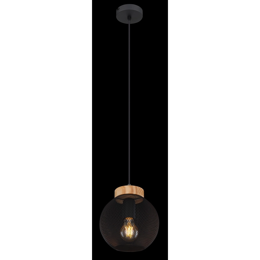 Hanglamp Pablo zwart gaas Globo 9007371423552