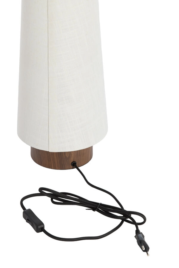 Tafellamp wit Howie met donker hout Ø 19cm Light & Living 8717807759414