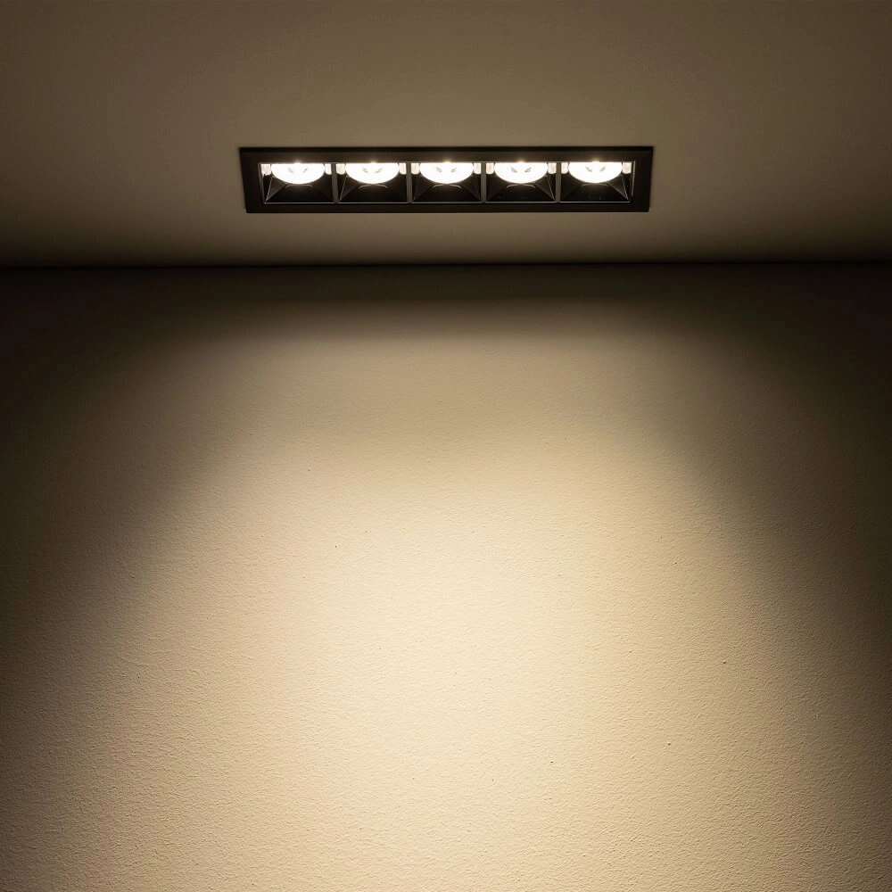 Zwarte inbouwspot Midi Led 5x1 leds - 3000K Lyora 5903139100625