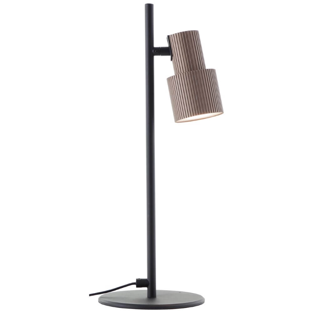 Design tafellamp Cadiz zwart met brons Brilliant 4004353446917