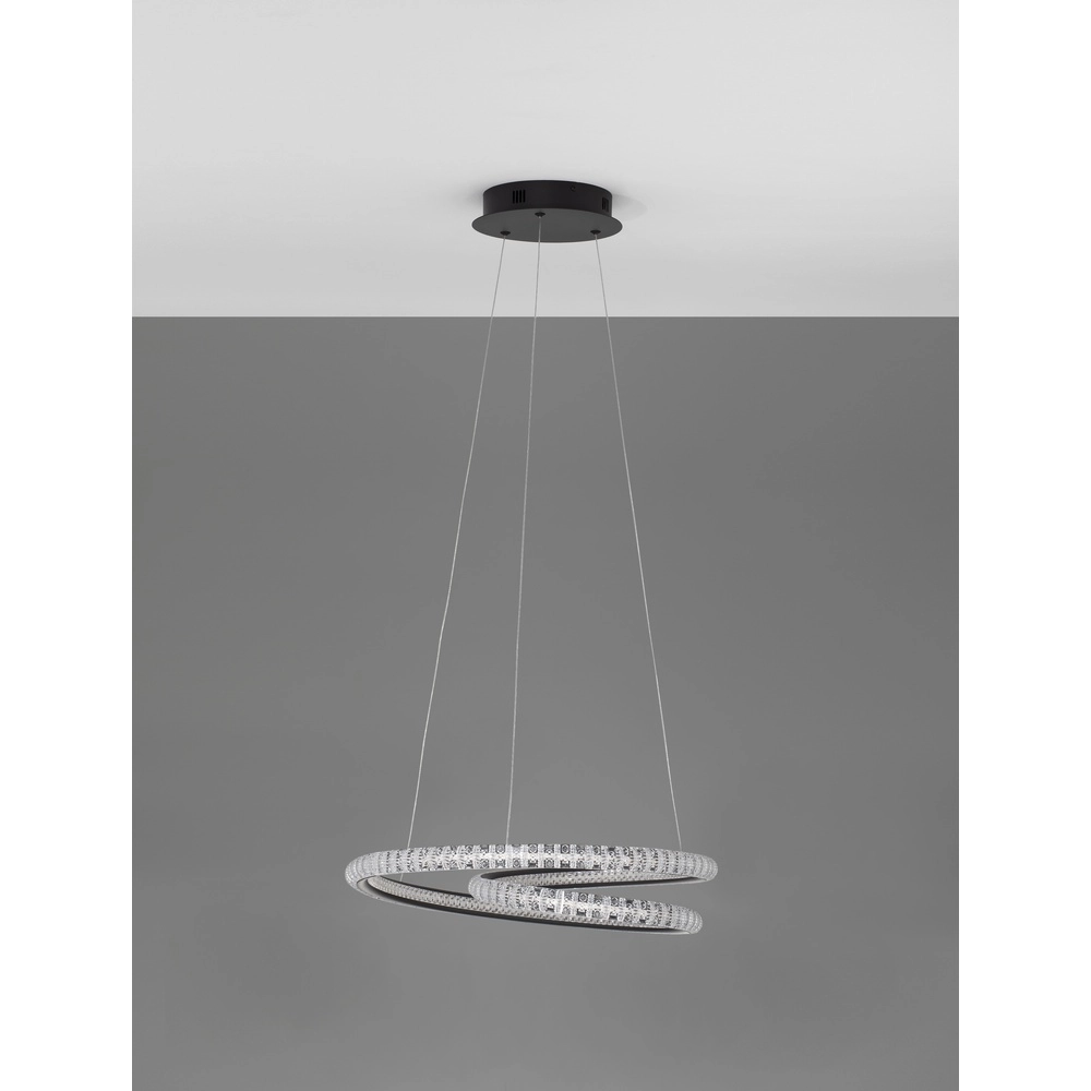 Design hanglamp Ginevra zwart Ø 48cm Lyora 5212017433480