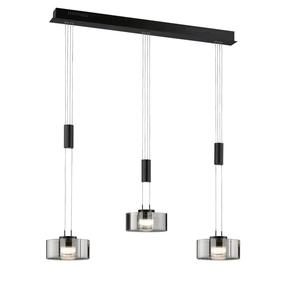 3-lichts hanglamp Lavin zwart