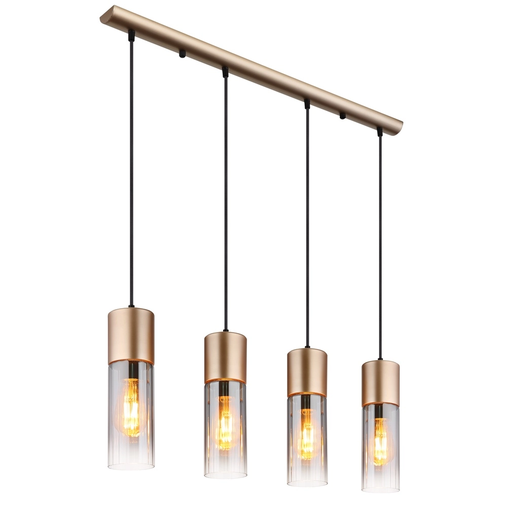 4-lichts hanglamp Annika bruin design