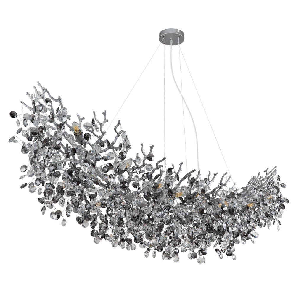 Hanglamp Queena zilvergrijs 150cm Globo 9007371533695