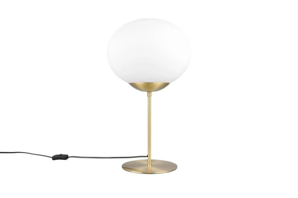 Tafellamp Fomento Ø 30cm - messing met wit glas Trio 4017807616170