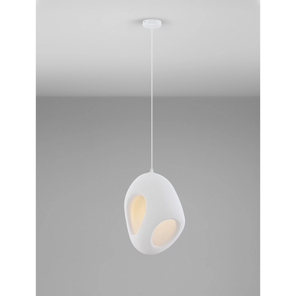 Natuurlijke hanglamp Tempus wit 40cm
