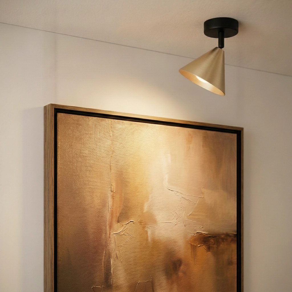 Plafondlamp Conico zwart met goud
