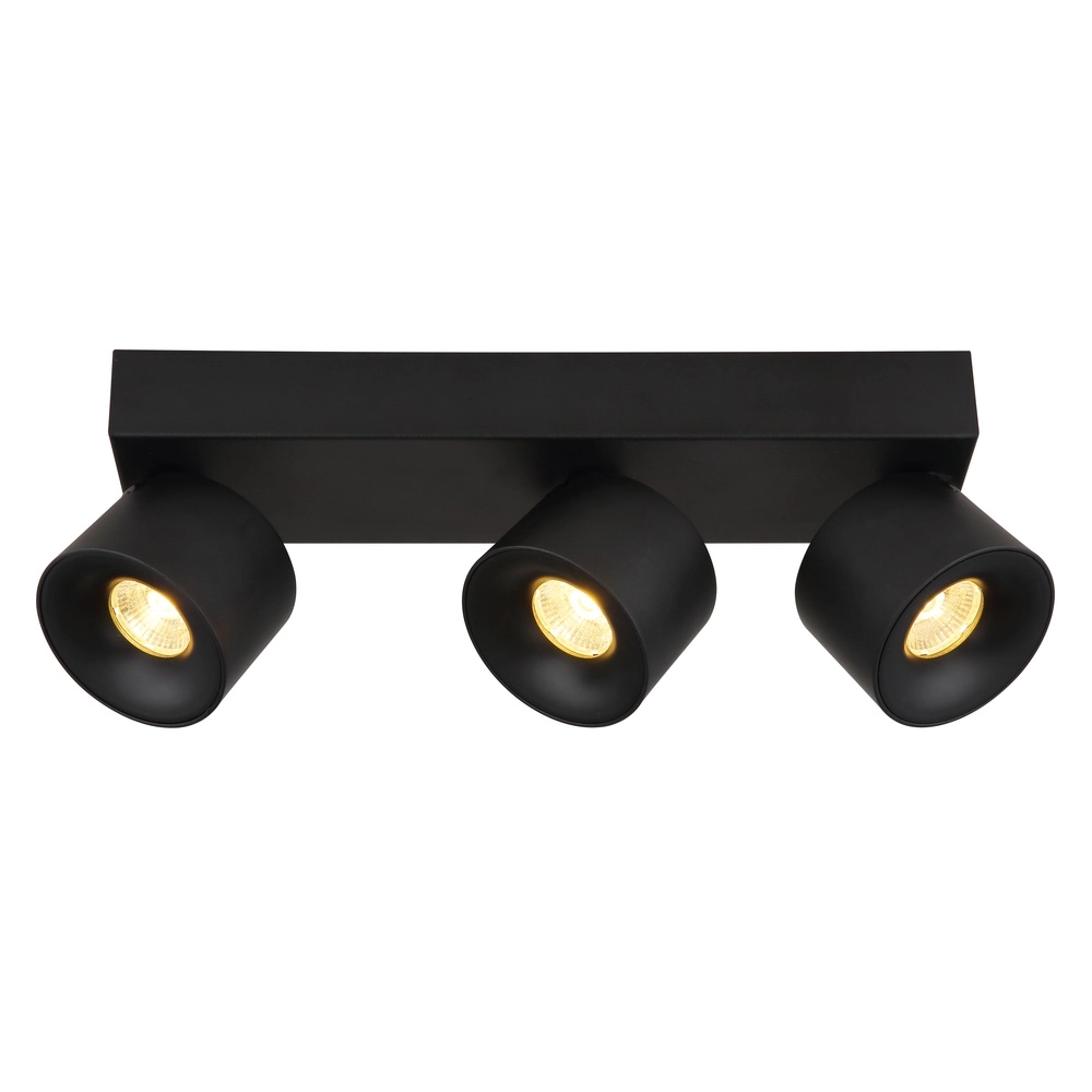 Strakke plafondlamp Rae 3-lichts zwart Globo 9007371456642