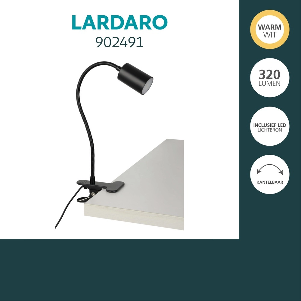 Klemlamp Lardaro zwart Eglo 9008606389261