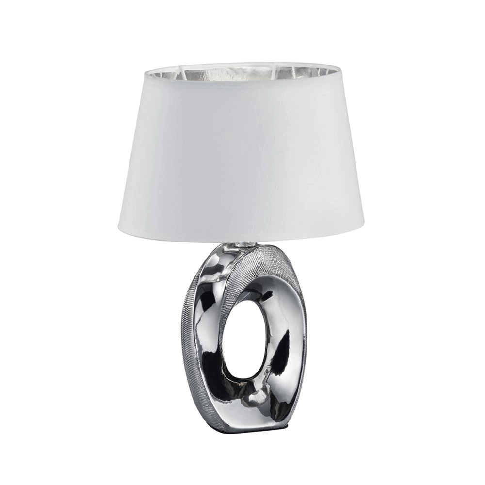 Tafellamp Taba grijs met witte lampenkap