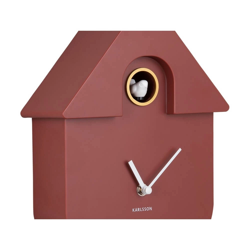 Wandklok Modern Cuckoo okerrood Karlsson 8714302730856