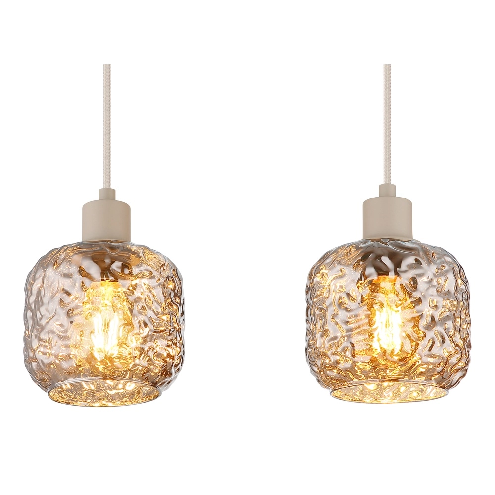 4-lichts hanglamp Antonio zand bruin Globo 9007371578726