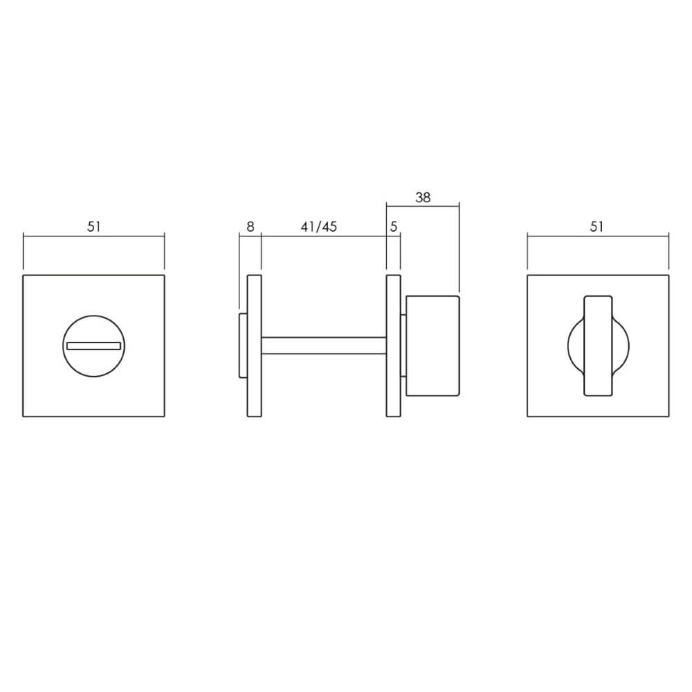 WC-sluiting vierkant Tira mat nikkel Olivari 8714186482001