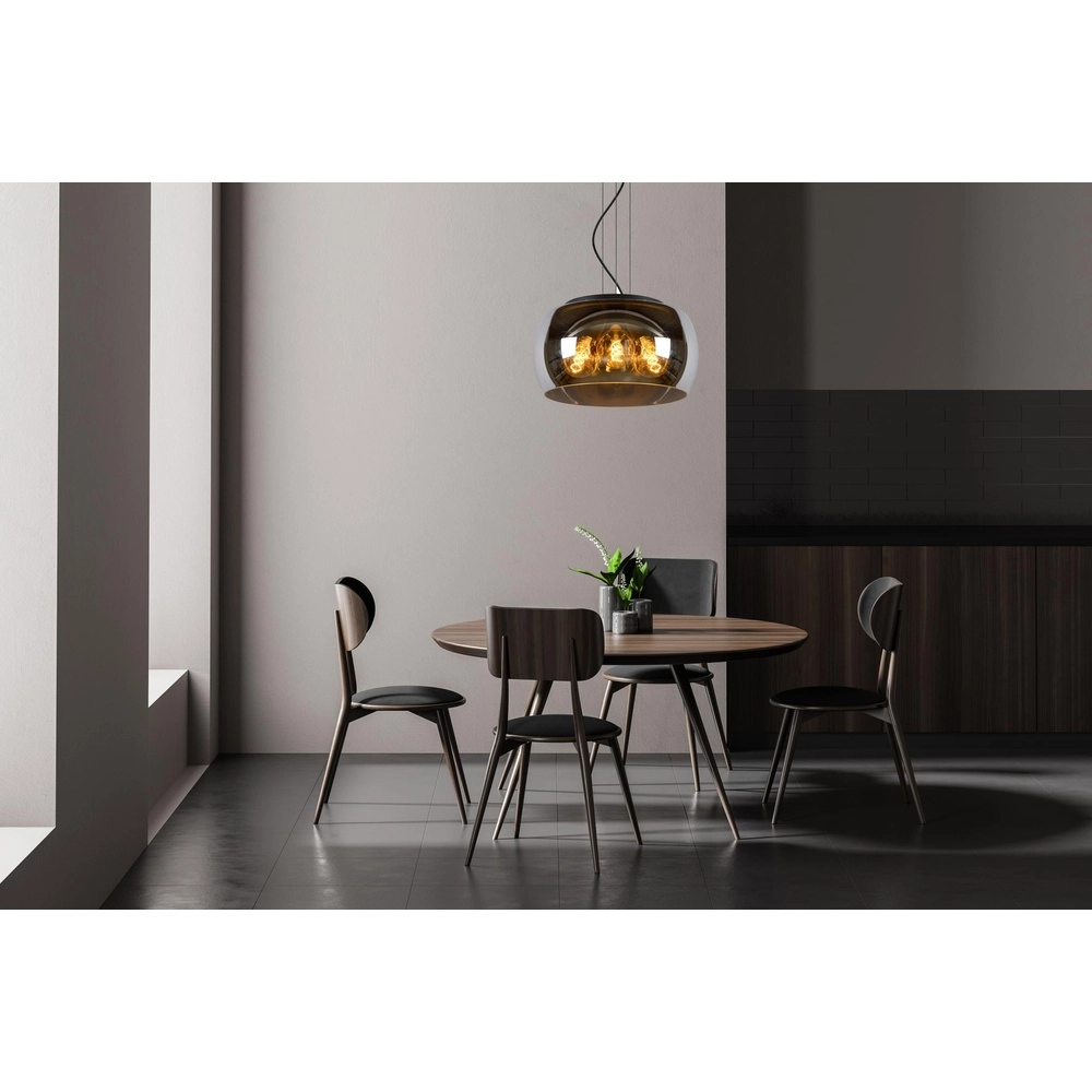 Design hanglamp Olivia Ø 40cm zwart met smoke glas Lucide 5411212452092