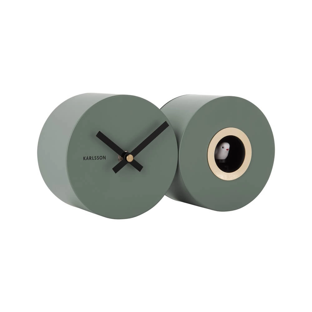 Wandklok Duo Cuckoo groen Karlsson 8714302698002