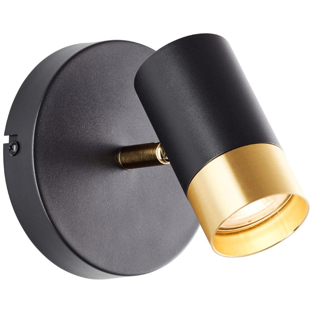 Opbouwspot Vigolo zwart met goud
