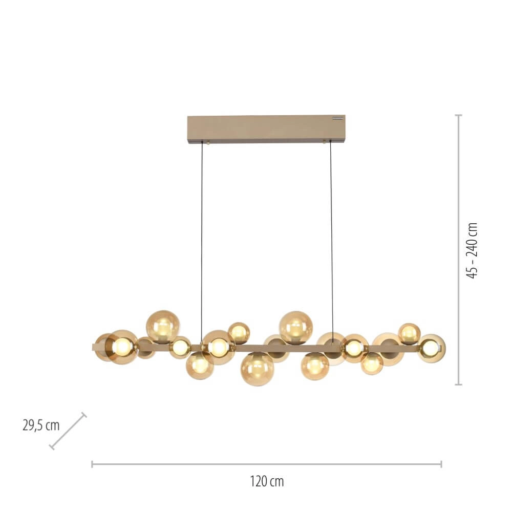 Unieke hanglamp Pure E-Popup 18-lichts brons Paul Neuhaus 4012248384428