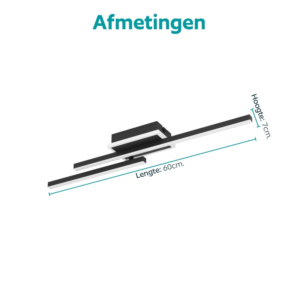 Moderne plafondlamp Nogaredo zwart 60cm Eglo 9008606391578