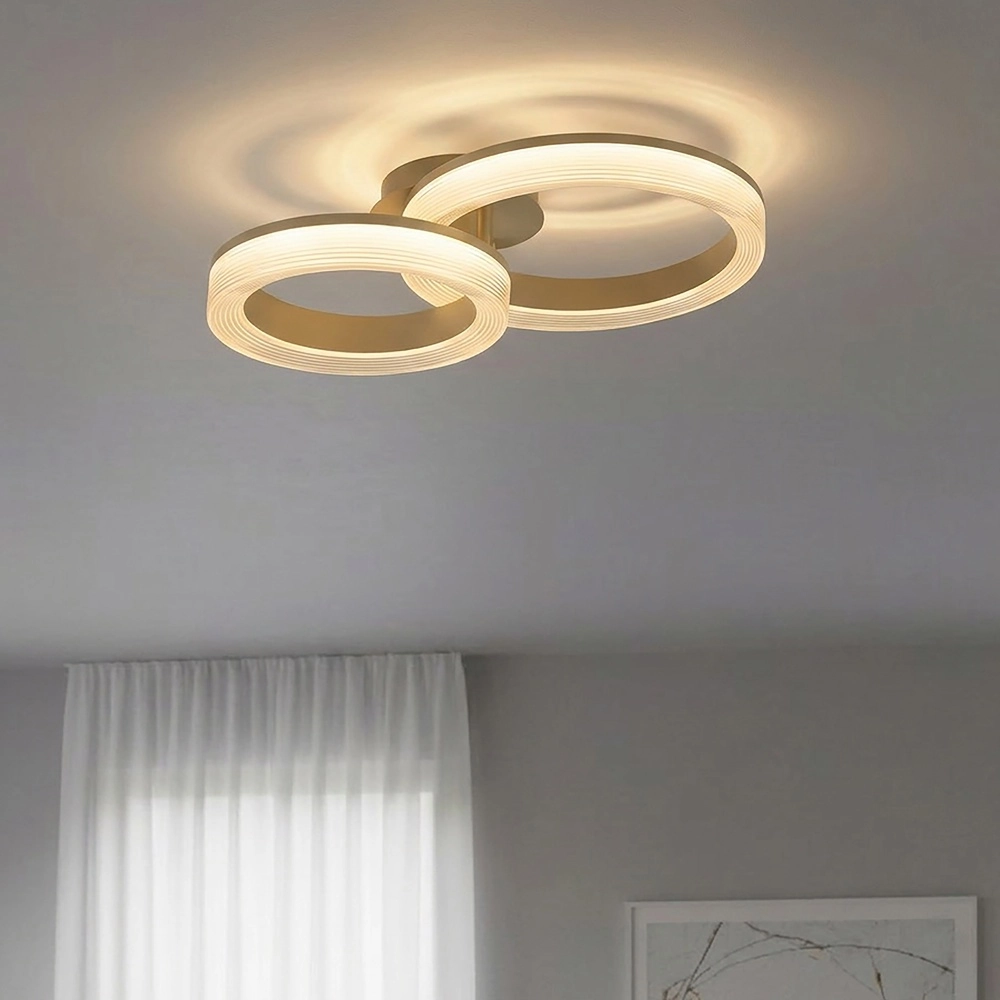 Design plafondlamp Lumen Rings zand bruin Searchlight 5,05342E+12