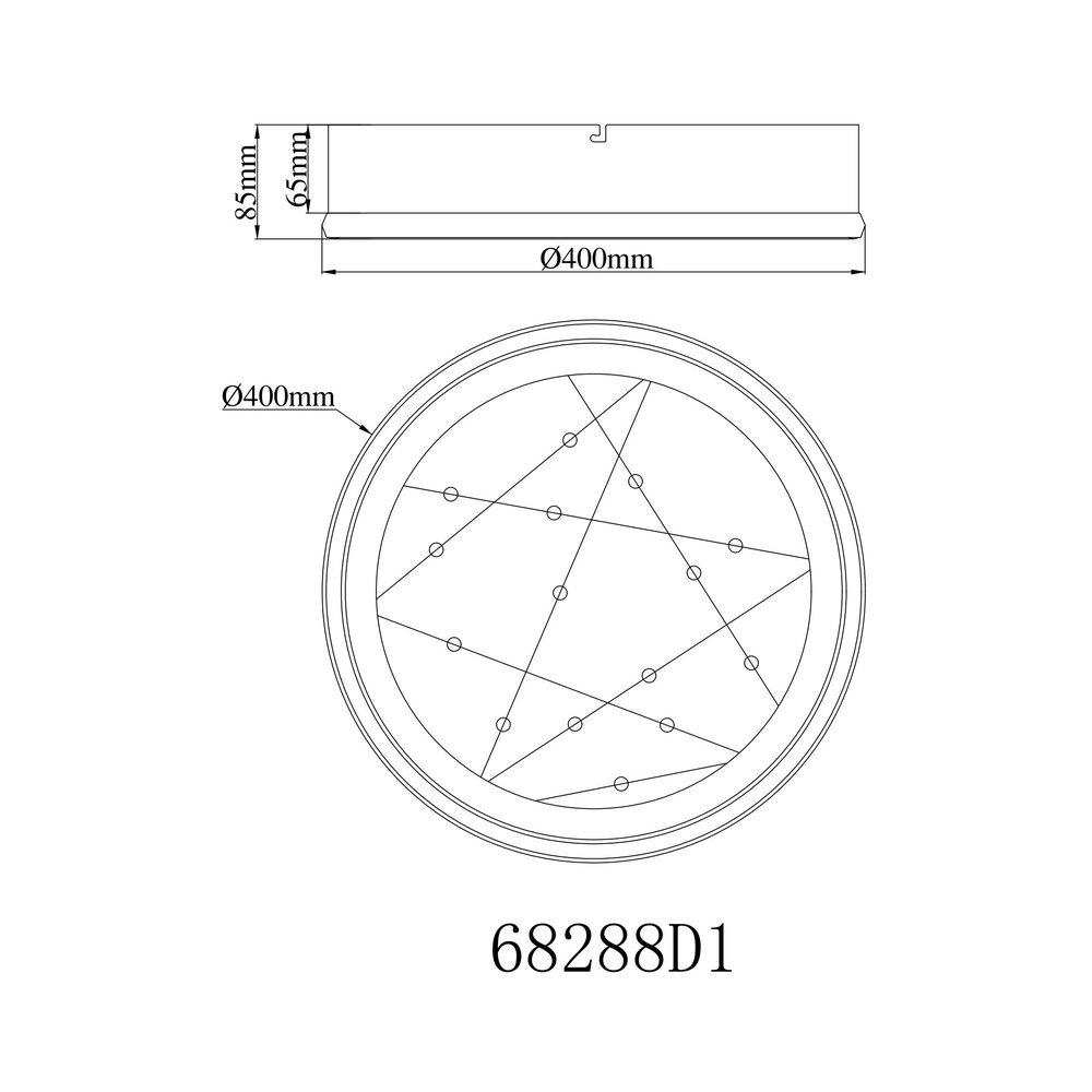 Plafondlamp Mirrora zwart Ø 40cm Globo 9007371578849