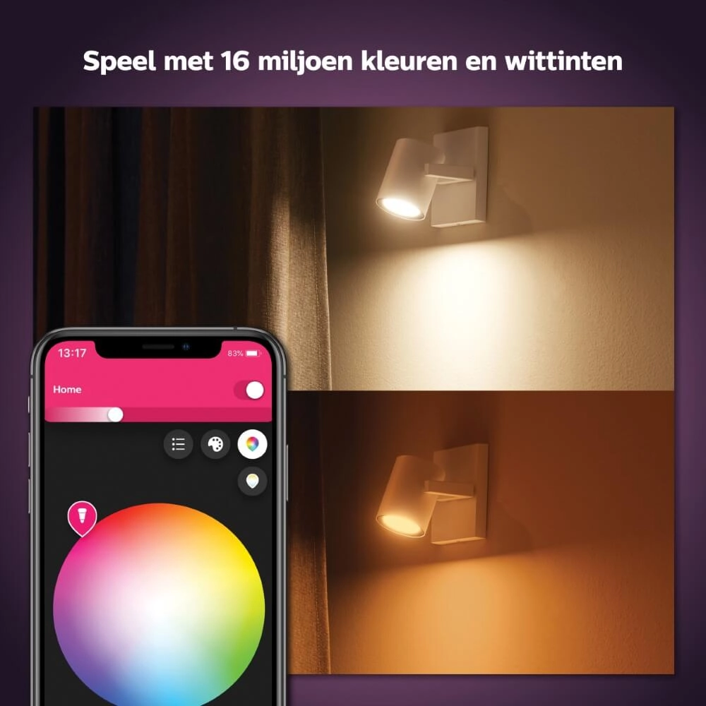 Opbouwspot Hue Argenta - White and color wit Philips 8718696171578