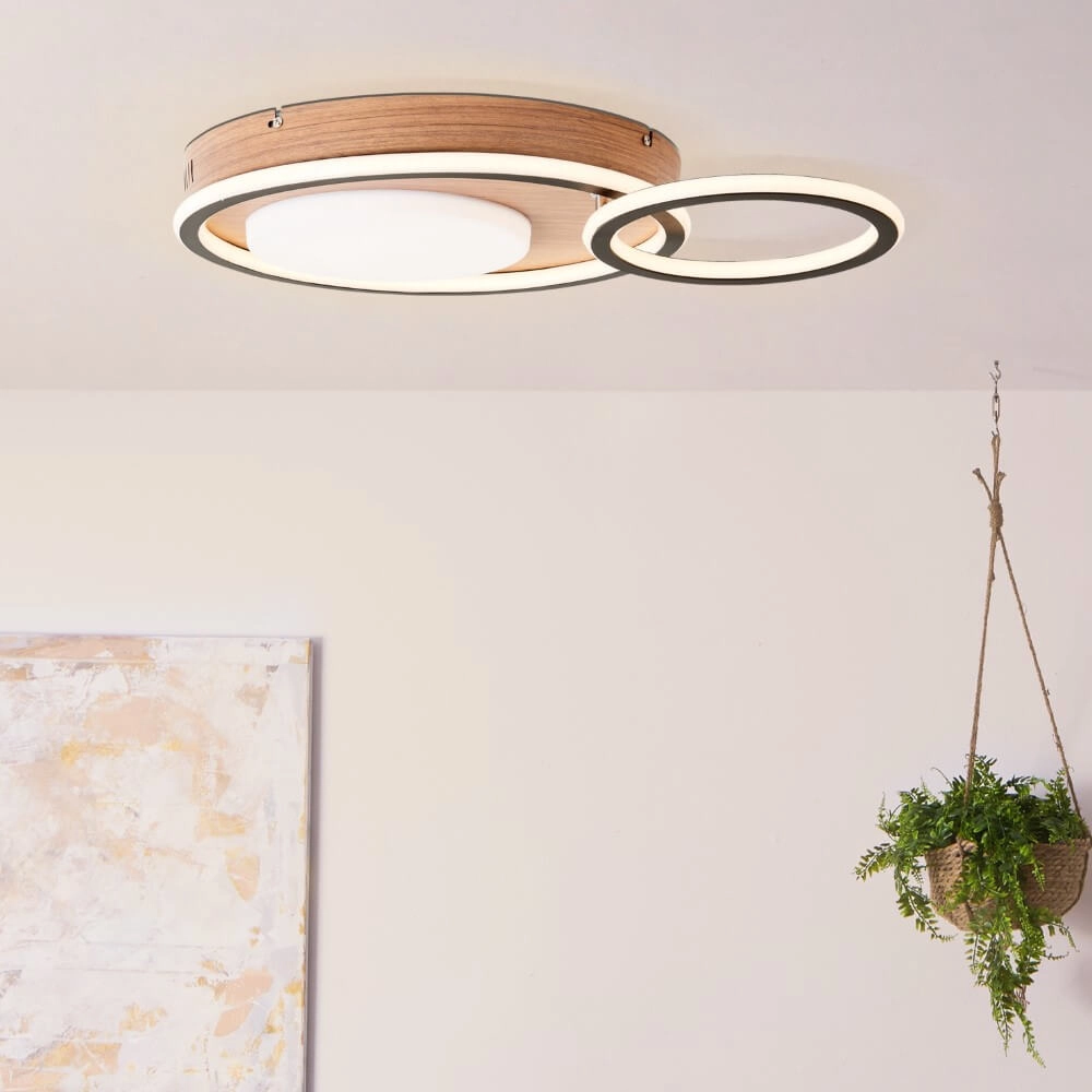 Ronde houten plafondlamp Karney Brilliant 4004353409646
