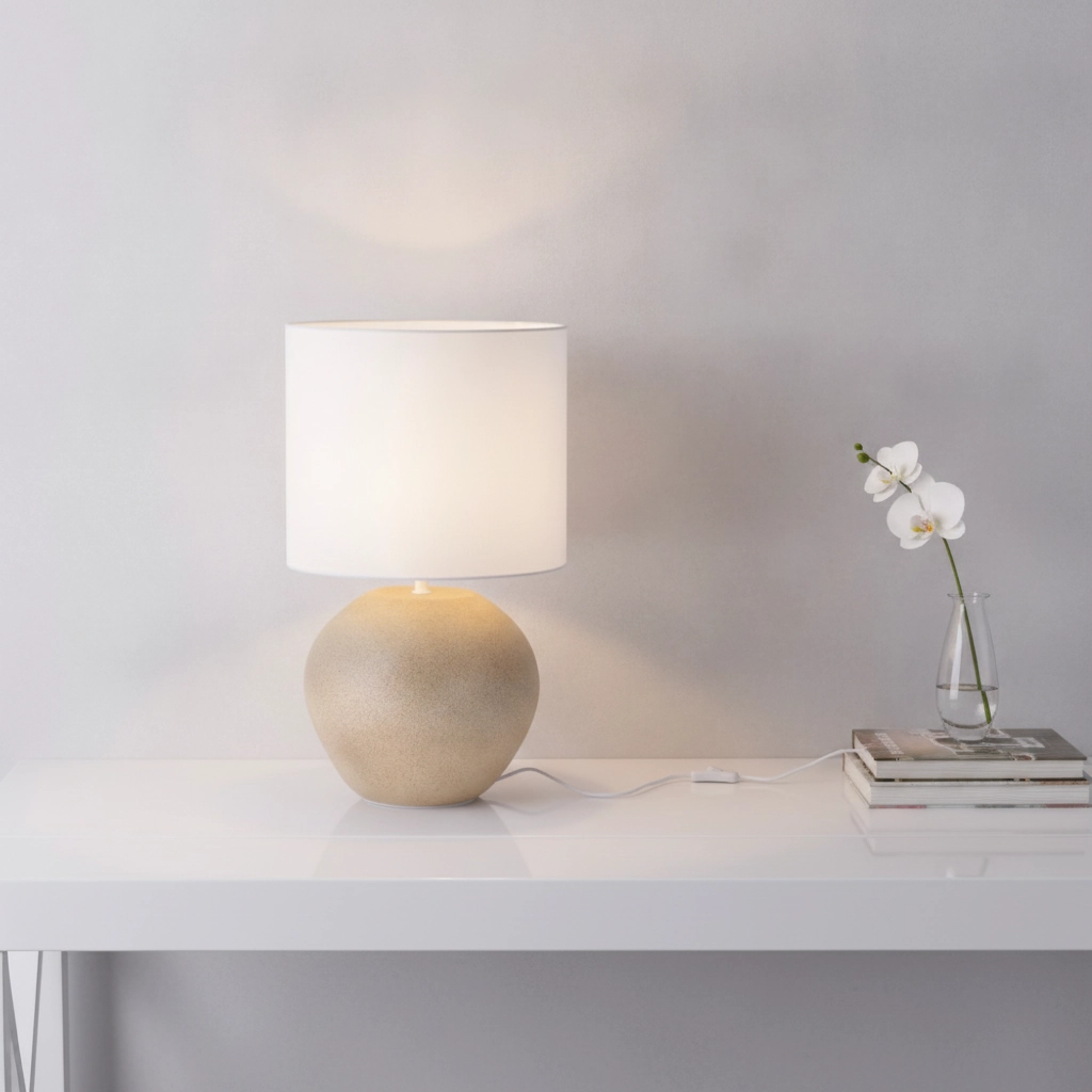 Tafellamp Mizu crème met witte kap