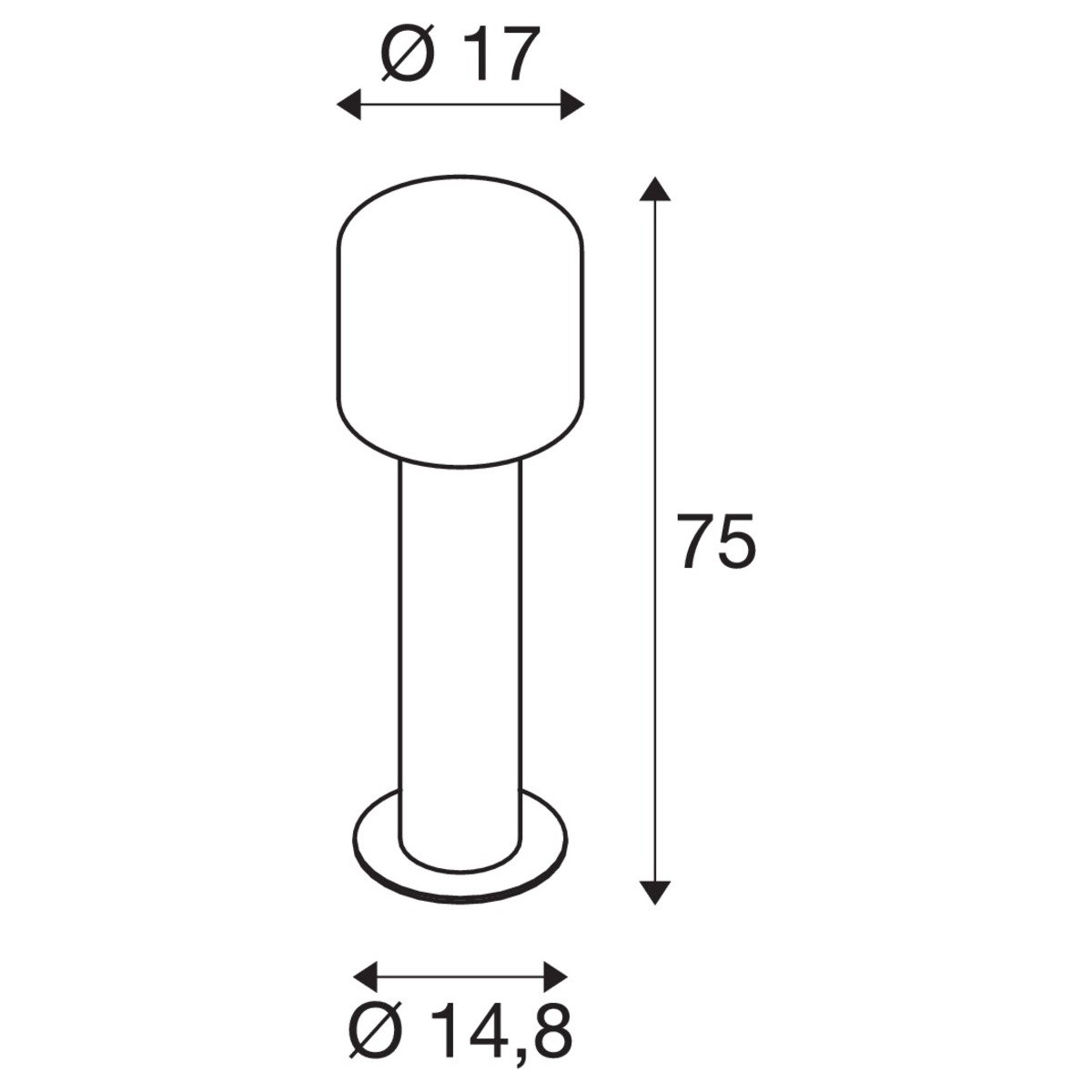 Staande lamp Ovalisk 75cm antraciet SLV 4024163248303