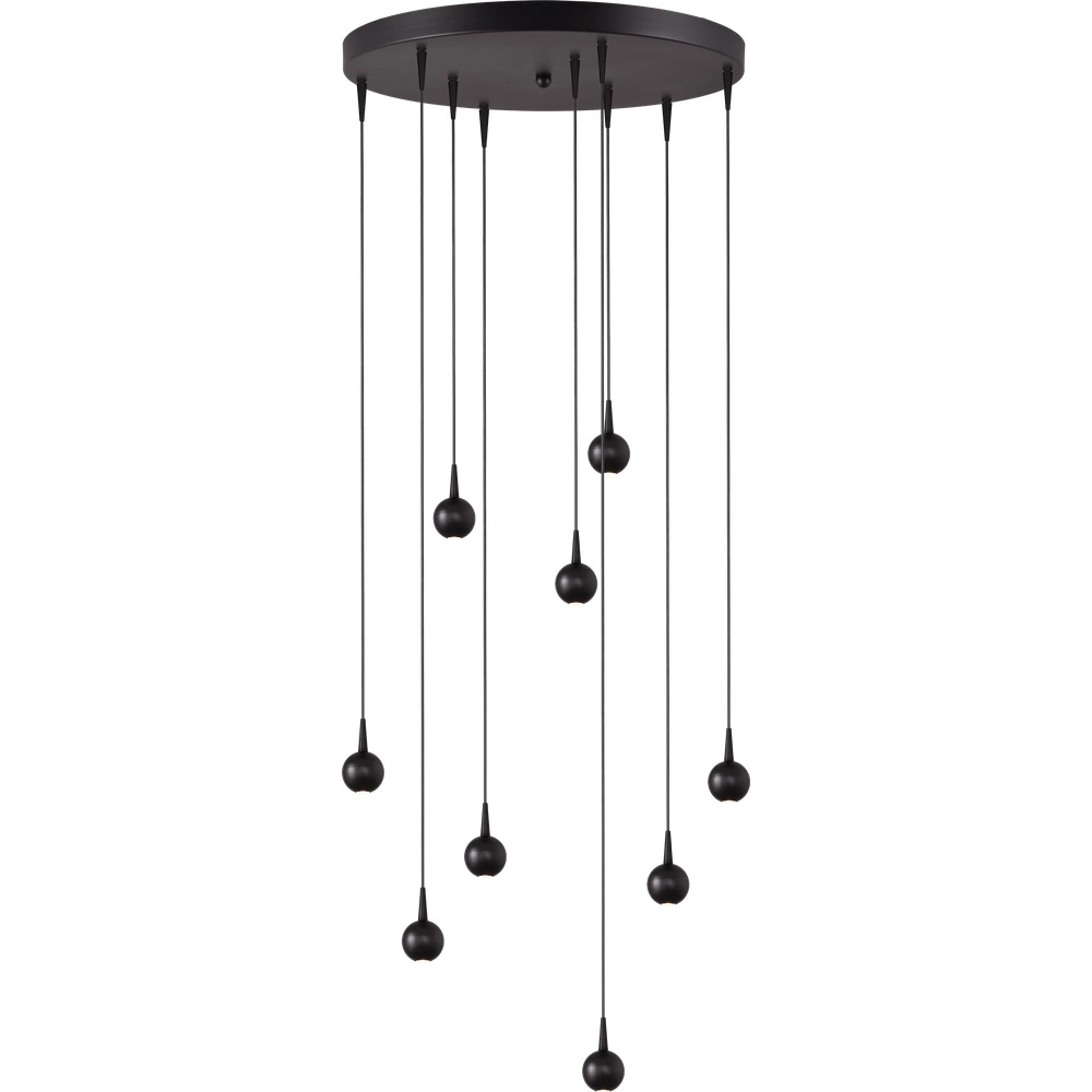 9-lichts hanglamp Talana zwart Ø 50cm DTW